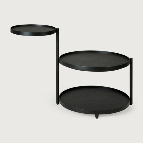 Table d'appoint à plateaux Swive - bois vernis - noir - rond - XS - 54x49x52 cm - plateaux non inclus - Ethnicraft