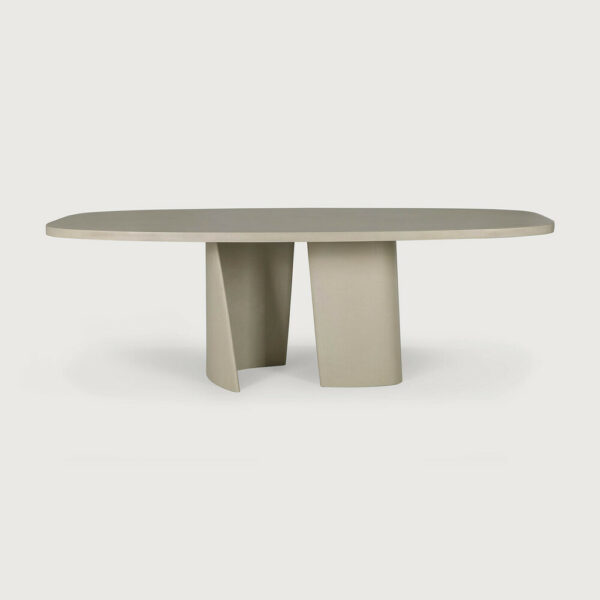 Table de jardin Canyon - Forme ovale - 230x115x76 cm - Béton vernis gris clair - Ethnicraft