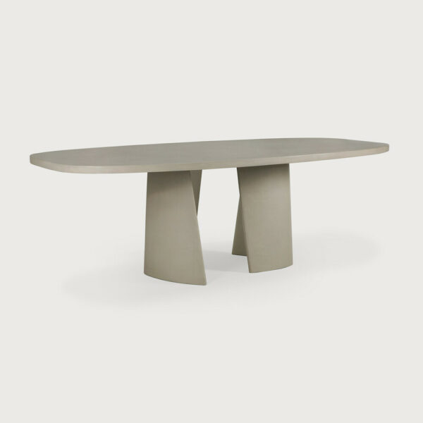 Table de jardin Canyon - Forme ovale - 230x115x76 cm - Béton vernis gris clair - Ethnicraft – Image 3