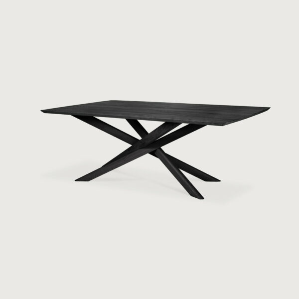 Table Mikado en chêne brossé teinté noir finition vernie 240 x 110 x H 76 cm Ethnicraft