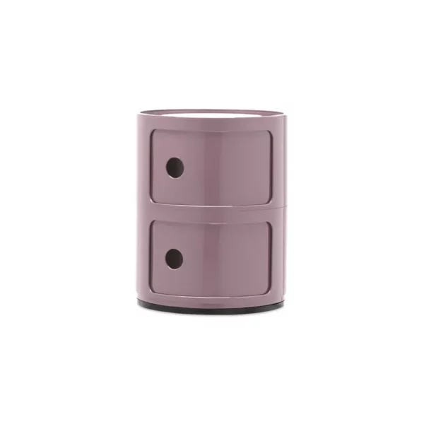 Rangement COMPONIBILI 2 tiroirs coulissants Ø 32 cm H40 cm Kartell - mauve